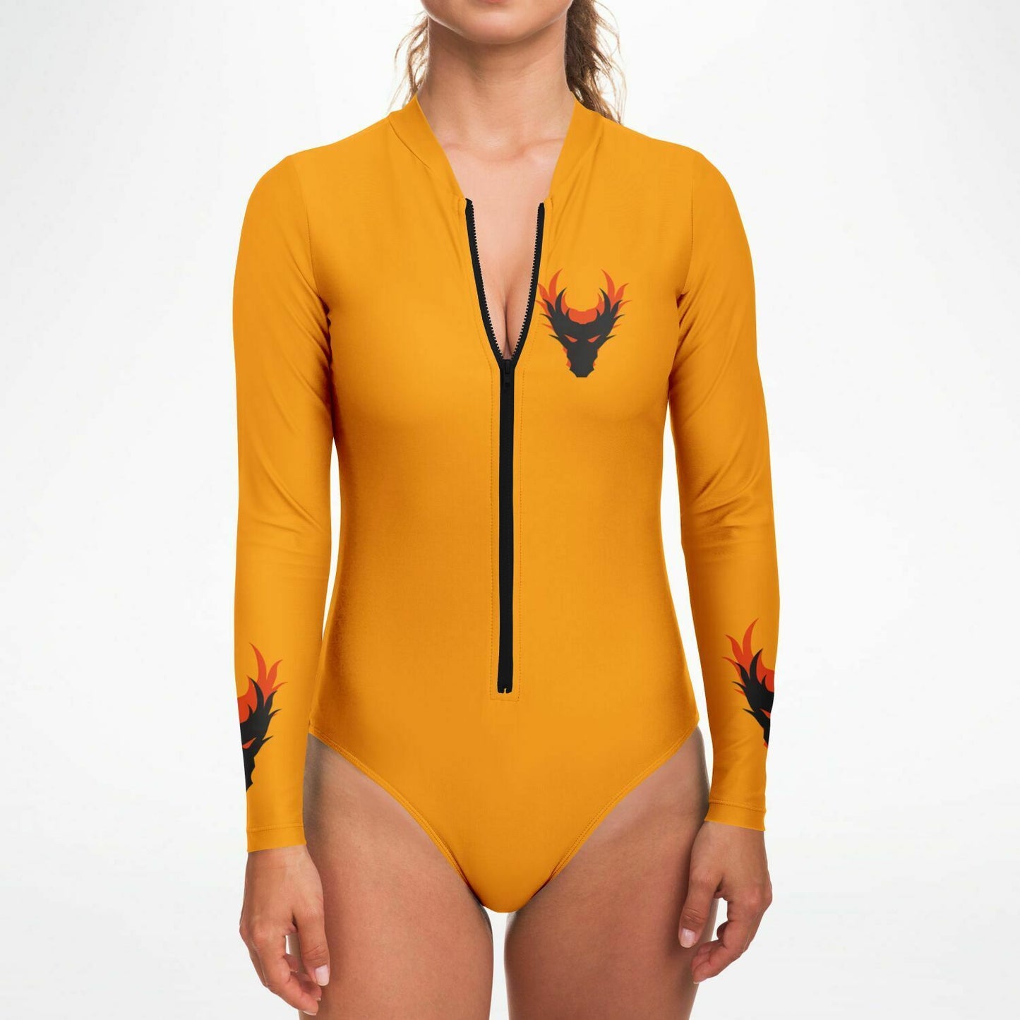 uv protection long sleeve zip up bodysuit swimsuit leotard fireside by Dragon Guard Apparel