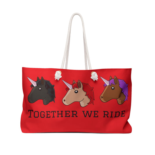 Red Adventure Together We Ride Weekender Bag