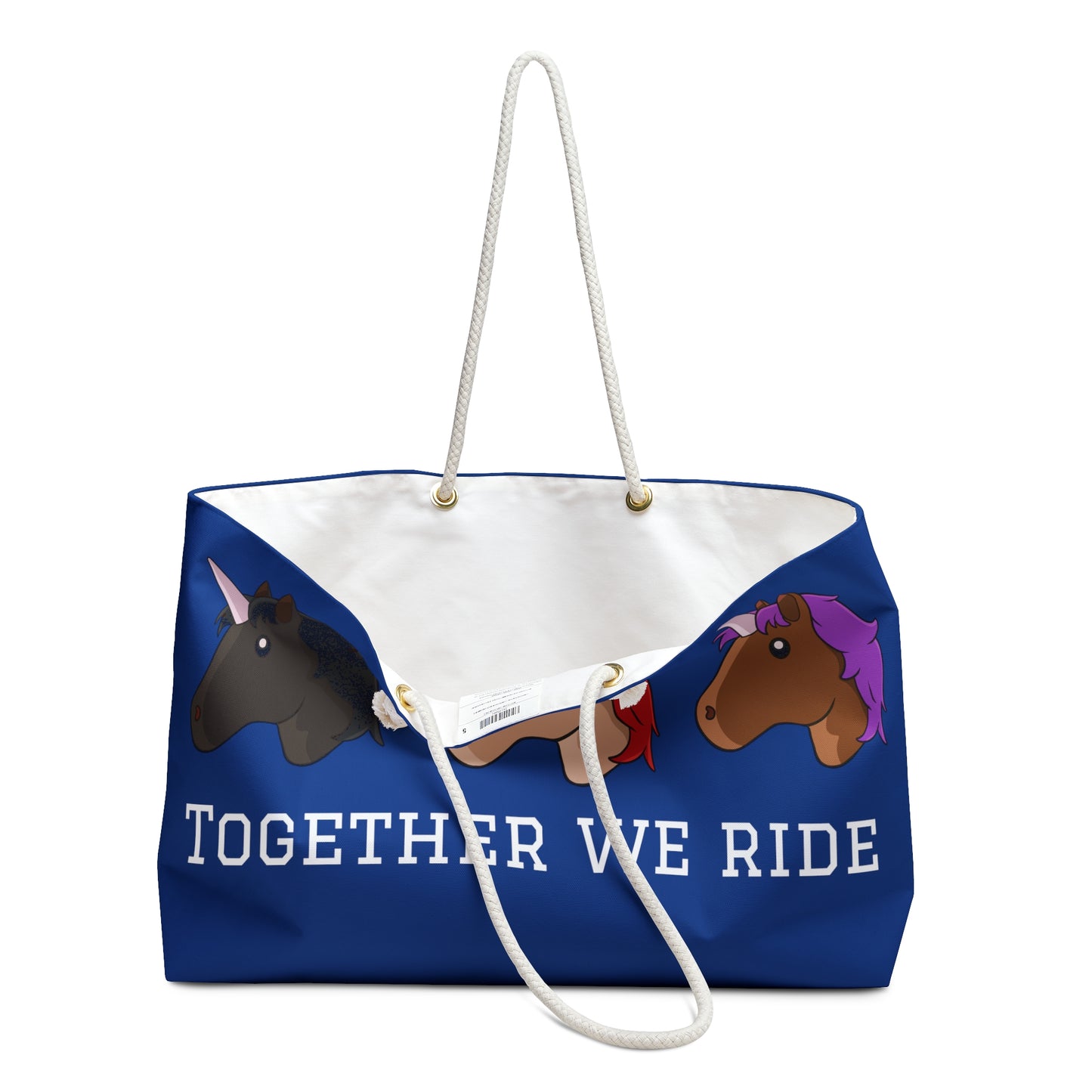 Dark Blue Adventure Together We Ride Weekender Bag