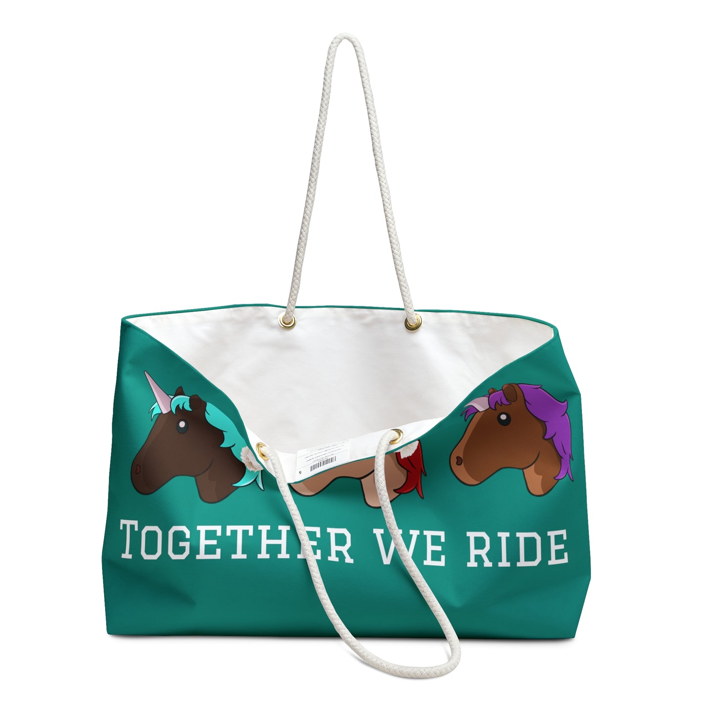 Teal Trio Adventure Together We Ride Weekender Bag
