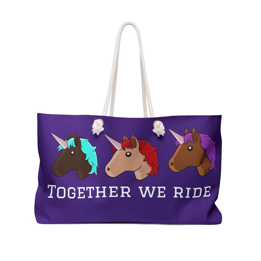 Dark Purple Adventure Together We Ride Weekender Bag