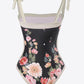 Floral Tie-Shoulder Two-Piece Swim Set