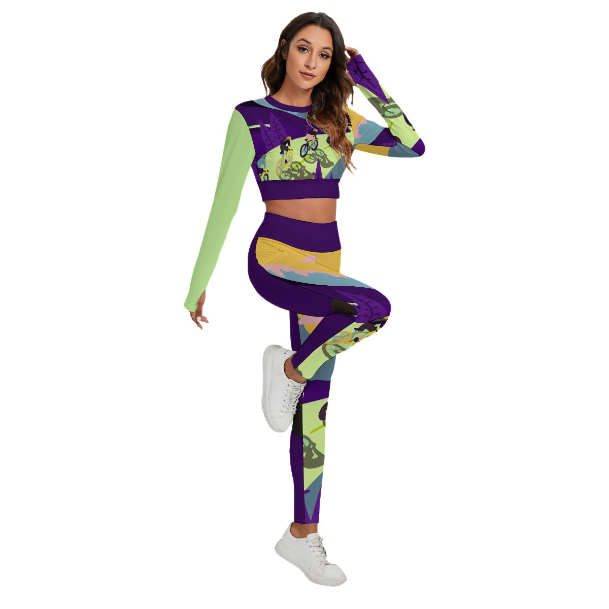 Canyon Jamming Sport Set With Backless Top And Leggings - AnimePhysique