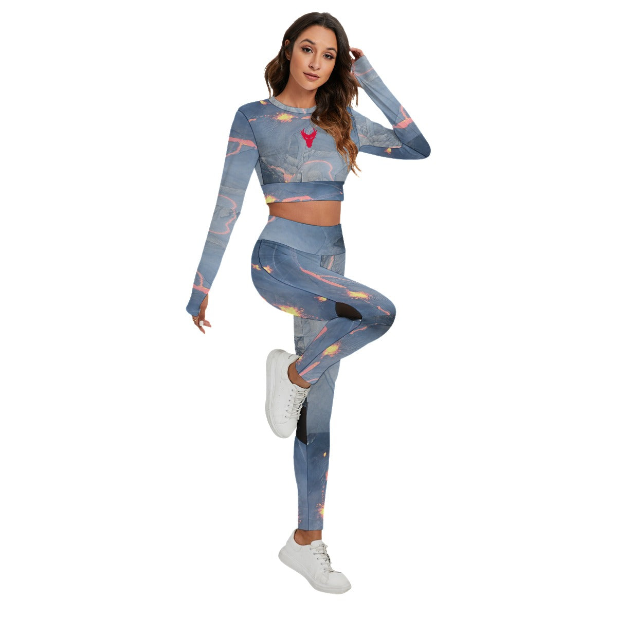 Dangerous Ground Dragon Fruit Women's Sport Set With Backless Top And Leggings