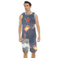 Fire inside burnt orange dragon centered Men's Basketball Suit