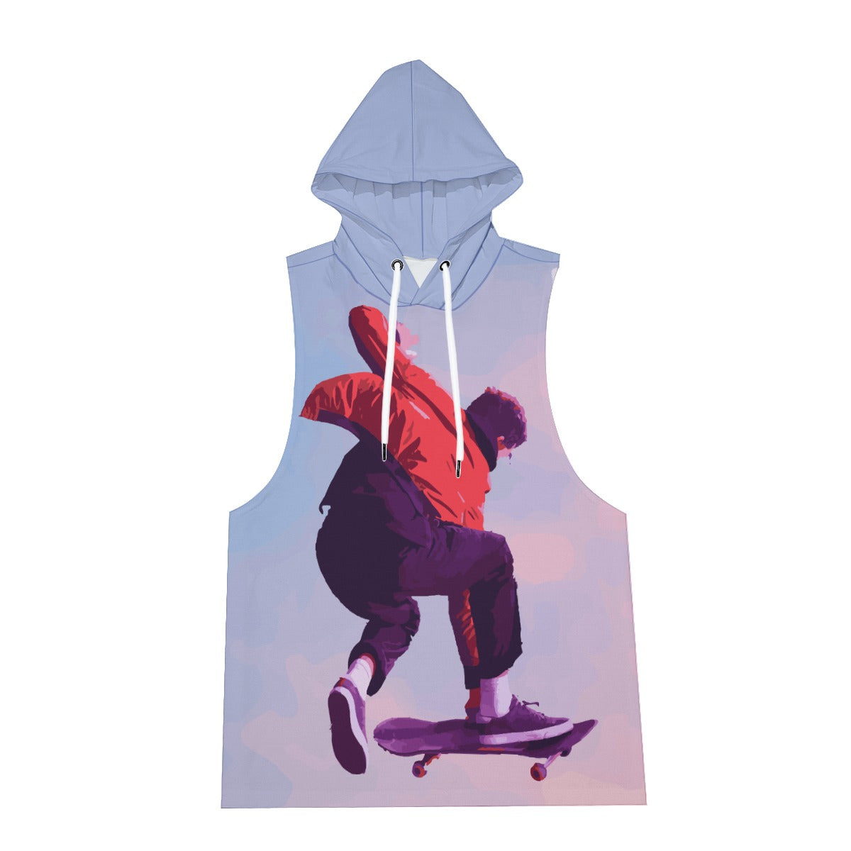 Catching air Sleeveless Semi Stringer Hooded Tank And Shorts Sets